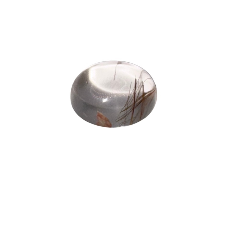 Polished Rutilated Quartz Cabochon | Golden Rutile | 0.65” x 0.5”